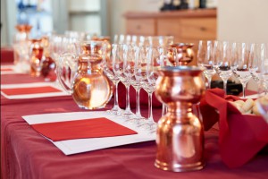 Professional winetasting event, limited focus