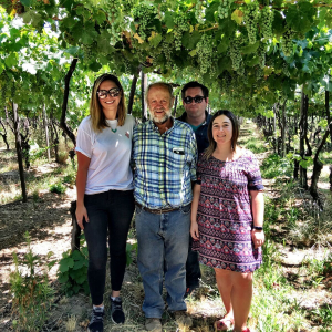 Christina, Sebastian, Patrick, Manuella in vineyard