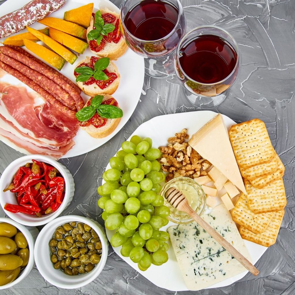 Charcuterie Board and wine